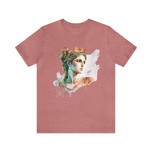 Greecian Goddess in Watercolor - Short Sleeve Tee Heather Mauve
